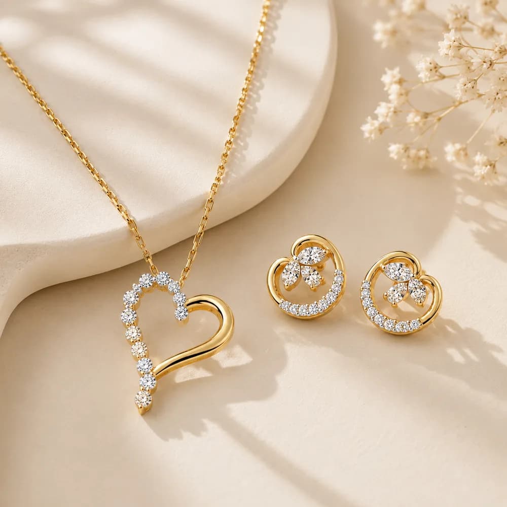 Diamond Hearts — gold jewellery